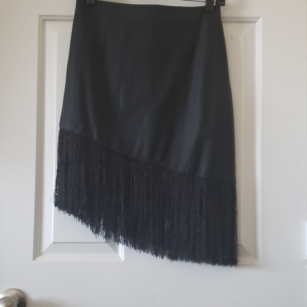 Express Frindge faux leather skirt